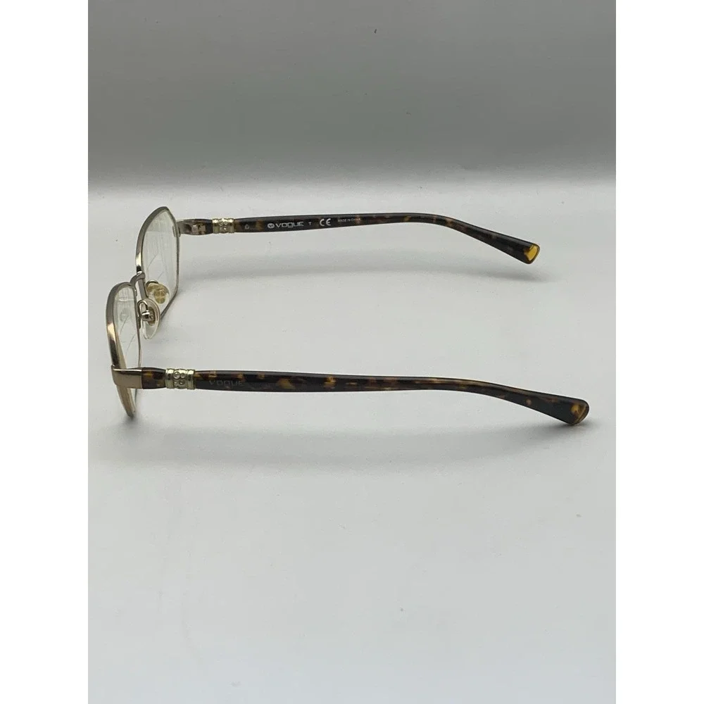Vogue Eyeglasses VO3970-B 53-17-135 Brown Crystal Accent Rectangle Frame